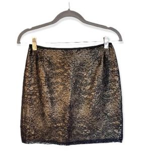 Elie Tahari black/gold metallic mini skirt